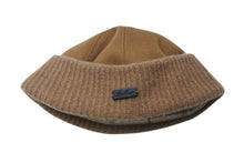 Load image into Gallery viewer, Loro Piana ロロ ピアーナ ニットキャップ ニット ビーニー ロゴアップリケ カシミア コットン イタリア製 ブラウン 美品 中古 4c070688