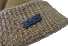 Load image into Gallery viewer, Loro Piana ロロ ピアーナ ニットキャップ ニット ビーニー ロゴアップリケ カシミア コットン イタリア製 ブラウン 美品 中古 4c070688