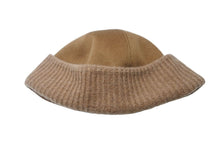 Load image into Gallery viewer, Loro Piana ロロ ピアーナ ニットキャップ ニット ビーニー ロゴアップリケ カシミア コットン イタリア製 ブラウン 美品 中古 4c070688