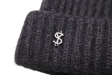 Load image into Gallery viewer, 新品未使用 YVES SALOMON イヴサロモン ニット帽 ニットキャップ ビーニー グレー ウール カシミヤ A9099 中古 4c070746
