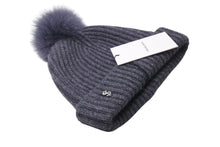 Load image into Gallery viewer, 新品未使用 YVES SALOMON イヴサロモン ニット帽 ニットキャップ ビーニー グレー ウール カシミヤ A9099 中古 4c070746