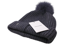 Load image into Gallery viewer, 新品未使用 YVES SALOMON イヴサロモン ニット帽 ニットキャップ ビーニー グレー ウール カシミヤ A9099 中古 4c070746