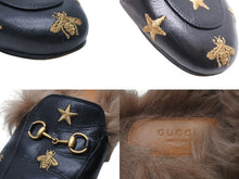 Load image into Gallery viewer, GUCCI グッチ サンダル ホースビット Horsebit ミュール レザー ブラック ゴールド金具 美品 中古 4c070799