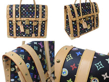 Load image into Gallery viewer, 新品同様 LOUIS VUITTON × 村上隆 ルイヴィトン ハンドバッグ サックジギャンティック M92056 ブラック マルチ 中古 4c070818