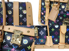 Load image into Gallery viewer, 新品同様 LOUIS VUITTON × 村上隆 ルイヴィトン ハンドバッグ サックジギャンティック M92056 ブラック マルチ 中古 4c070818