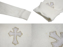 Load image into Gallery viewer, CHROME HEARTS クロムハーツ 長袖Tシャツ サイズS サーマル クロスパッチ レディース レザー コットン ホワイト 美品 中古 4c070849