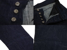 Load image into Gallery viewer, 極美品 CHROME HEARTS クロムハーツ フレアニー デニムパンツ サイズ37R クロスボール インディゴブルー コットン シルバ−925 中古 4c070867