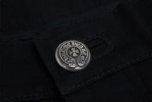 Load image into Gallery viewer, 極美品 CHROME HEARTS クロムハーツ フレアニー デニムパンツ サイズ36R クロスボール ブラック コットン シルバ−925 中古 4c070869