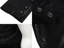 Load image into Gallery viewer, CHROME HEARTS クロムハーツ 1Bクロスボール テーラード レザージャケット サイズM ブラック レザー シルバー925 美品 中古 4c070870