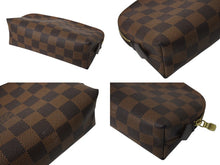 Load image into Gallery viewer, 極美品 LOUIS VUITTON ルイヴィトン Damier pochette ダミエ ポシェット コスメティック N47516 ブラウン 中古 4c070918