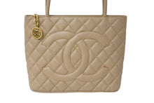 Load image into Gallery viewer, CHANEL シャネル 復刻トート 8番台 ハンドバッグ ココマーク キャビアスキン ベージュ ゴールド金具 美品 中古 4c070922