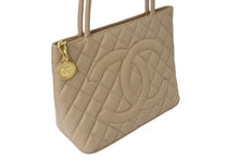 Load image into Gallery viewer, CHANEL シャネル 復刻トート 8番台 ハンドバッグ ココマーク キャビアスキン ベージュ ゴールド金具 美品 中古 4c070922
