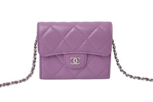 Load image into Gallery viewer, 極美品 CHANEL シャネル ショルダーバッグ チェーンウォレット 30番台 ココマーク パープル ラムスキン シルバー金具 中古 4c070925