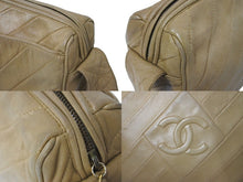 Load image into Gallery viewer, CHANEL シャネル ショルダーバッグ 3番台 ココマーク フリンジ ステッチ ベージュ レザー ゴールド金具 美品 中古 4c070936