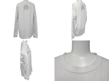 Load image into Gallery viewer, CHROME HEARTS クロムハーツ 長袖Tシャツ サイズM フローラル プリント ヴィンテージ ホワイト ブラック コットン 良品 中古 4c070944