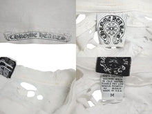 Load image into Gallery viewer, CHROME HEARTS クロムハーツ 長袖Tシャツ サイズM フローラル プリント ヴィンテージ ホワイト ブラック コットン 良品 中古 4c070944