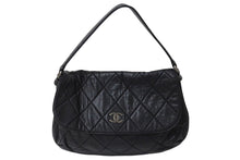 Load image into Gallery viewer, CHANEL シャネル ワイルドステッチ ワンショルダーバッグ ブラック ラムスキン 11番台 ココマーク シルバー金具 美品 中古 4c070963