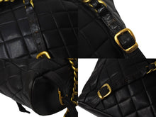 Load image into Gallery viewer, CHANEL シャネル リュック ココマーク マトラッセ ダブルフラップ 3番台 1995年 ラムスキン ブラック ゴールド金具 中古 4c070965