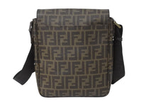 Load image into Gallery viewer, FENDI フェンディ ショルダーバッグ ズッカ柄 総柄 7VA215 ブラウン PVC レザー ゴールド金具 美品 中古 4c070993