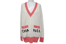 Load image into Gallery viewer, CHANEL シャネル セーター P61425K46799 サイズ34 カシミヤ ロゴ ココマーク ピンク アイボリー 美品 中古 4c070996