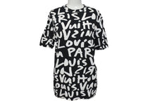 Load image into Gallery viewer, LOUIS VUITTON ルイヴィトン 半袖Tシャツ RM091S サイズXXS モノグラム グラフィティ ブラック ホワイト 美品 中古 4c071019