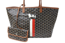 Load image into Gallery viewer, 極美品 GOYARD ゴヤール サンルイPM トートバッグ ブラウン スヌーピーコラボ PVC×レザー SNOOPY 中古 4c071058
