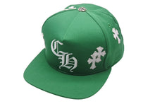 Load image into Gallery viewer, 極美品 CHROME HEARTS クロムハーツ キャップ ベースボールキャップ クロスパッチ CHロゴ刺繍 クロスボール シルバー 925 グリーン 中古 4c071067