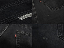 Load image into Gallery viewer, CHROME HEARTS クロムハーツ LEVI'S 501 デニムパンツ レザークロスパッチ クロスボールボタン ブラック サイズ38 美品 中古 4c071086