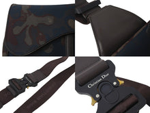 Load image into Gallery viewer, 新品未使用 DIOR HOMME x PETER DOIG ディオール オム ピータードイグ サドルバッグ ショルダーバッグ ナイロン レザー ブラウン 中古 4c071157