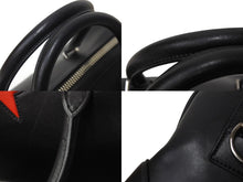 Load image into Gallery viewer, GIVENCHY ジバンシー ルクレツィア レザーボウリングバッグ ハンドバッグ スターモチーフ ブラック レザー 美品 中古 4c071206