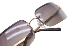 Load image into Gallery viewer, 極美品 CHANEL シャネル リムレスサングラス 4104-B C.125/13 サイズ62◻︎15 120 ラインストーン ココマーク ブラウン 中古 4c071271