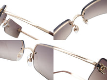 Load image into Gallery viewer, 極美品 CHANEL シャネル リムレスサングラス 4104-B C.125/13 サイズ62◻︎15 120 ラインストーン ココマーク ブラウン 中古 4c071271