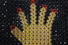 Load image into Gallery viewer, 極美品 Susan Alexandra スーザン アレクサンドラ Hand bag ハンドバッグ 手形 2020SS ビーズ ブラック オレンジ レッド 中古 4c071353