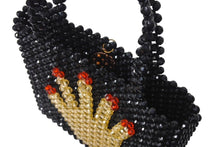 Load image into Gallery viewer, 極美品 Susan Alexandra スーザン アレクサンドラ Hand bag ハンドバッグ 手形 2020SS ビーズ ブラック オレンジ レッド 中古 4c071353