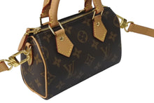 Load image into Gallery viewer, 極美品 LOUIS VUITTON ルイヴィトン ナノスピーディ 2WAYショルダーバッグ M81085 モノグラムキャンバス ブラウン 中古 4c071381