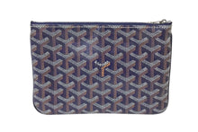 Load image into Gallery viewer, 新品同様 GOYARD ゴヤールSENAT PM セナ ポーチ ミニバッグ クラッチバッグ コーティングキャンバス ネイビー シルバー金具 中古 4c071416