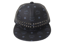 Load image into Gallery viewer, 新品同様 MCM エムシーエム モノグラムヴィセトス柄 スタッズ キャップ 帽子 AP9745 PVC ブラック 中古 4c071450