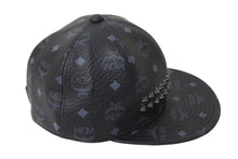 Load image into Gallery viewer, 新品同様 MCM エムシーエム モノグラムヴィセトス柄 スタッズ キャップ 帽子 AP9745 PVC ブラック 中古 4c071450