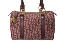 Load image into Gallery viewer, Christian Dior ディオール ハンドバッグ カバン スピーディ 25cm ボストン トロッター レッド ジャガード 美品 中古 4c071463