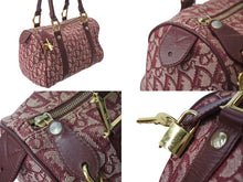 Load image into Gallery viewer, Christian Dior ディオール ハンドバッグ カバン スピーディ 25cm ボストン トロッター レッド ジャガード 美品 中古 4c071463