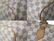 Load image into Gallery viewer, LOUIS VUITTON ルイヴィトン スピーディ30 ダミエ ハンドバッグアズール N41533 ホワイト ベージュ 中古 4c071562