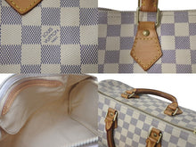 Load image into Gallery viewer, LOUIS VUITTON ルイヴィトン スピーディ30 ダミエ ハンドバッグアズール N41533 ホワイト ベージュ 中古 4c071562