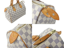Load image into Gallery viewer, LOUIS VUITTON ルイヴィトン ハンドバッグ スピーディ25 ダミエアズール N41534 ホワイト グレー ゴールド金具 美品 中古 4c071568