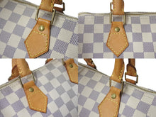 Load image into Gallery viewer, LOUIS VUITTON ルイヴィトン ハンドバッグ スピーディ25 ダミエアズール N41534 ホワイト グレー ゴールド金具 美品 中古 4c071568