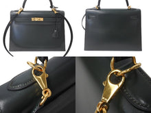Load image into Gallery viewer, 極美品 HERMES エルメス ケリー32 外縫い グリーン □D刻印 カーフスキン ゴールド金具 ハンドバッグ 2WAY 中古 4c071607