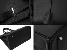 Load image into Gallery viewer, HERMES エルメス BIRKIN バーキン35 ブラック シルバー金具 エプソン ハンドバッグ □H刻印 美品 中古 4c071625