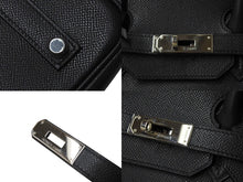 Load image into Gallery viewer, HERMES エルメス BIRKIN バーキン35 ブラック シルバー金具 エプソン ハンドバッグ □H刻印 美品 中古 4c071625