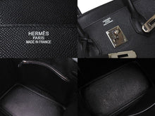 Load image into Gallery viewer, HERMES エルメス BIRKIN バーキン35 ブラック シルバー金具 エプソン ハンドバッグ □H刻印 美品 中古 4c071625