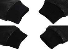 Load image into Gallery viewer, 極美品 CHROME HEARTS クロムハーツ レターマン クロスレザーパッチ ブラック カシミヤ シルク ジャケット S 中古 4c071658