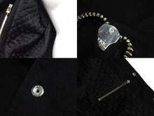 Load image into Gallery viewer, 極美品 CHROME HEARTS クロムハーツ レターマン クロスレザーパッチ ブラック カシミヤ シルク ジャケット S 中古 4c071658